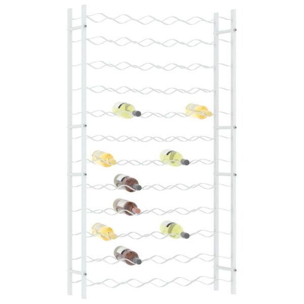 vidaXL Wine Rack for 72 Bottles White Metal - Image 3