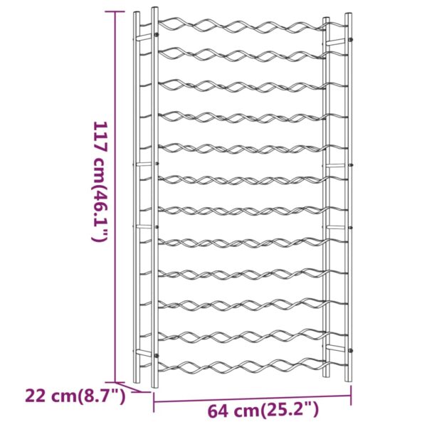 vidaXL Wine Rack for 72 Bottles White Metal - Image 8