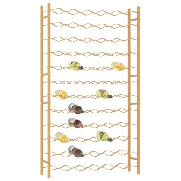 vidaXL Wine Rack for 72 Bottles Gold Metal - Image 3