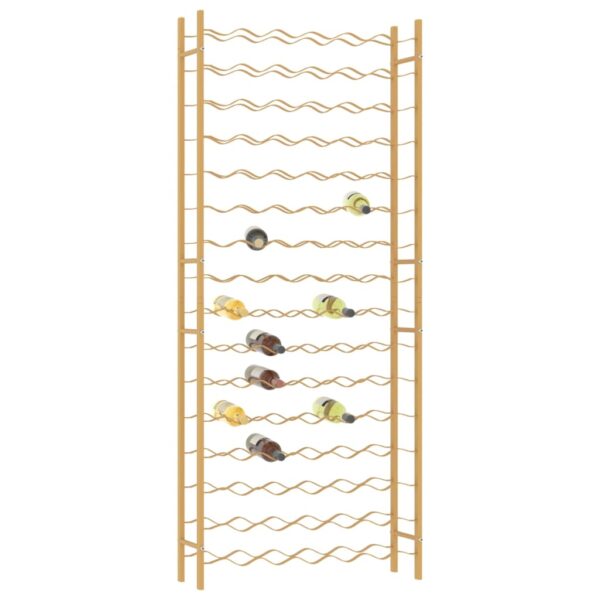 vidaXL Wine Rack for 96 Bottles Gold Metal - Image 3