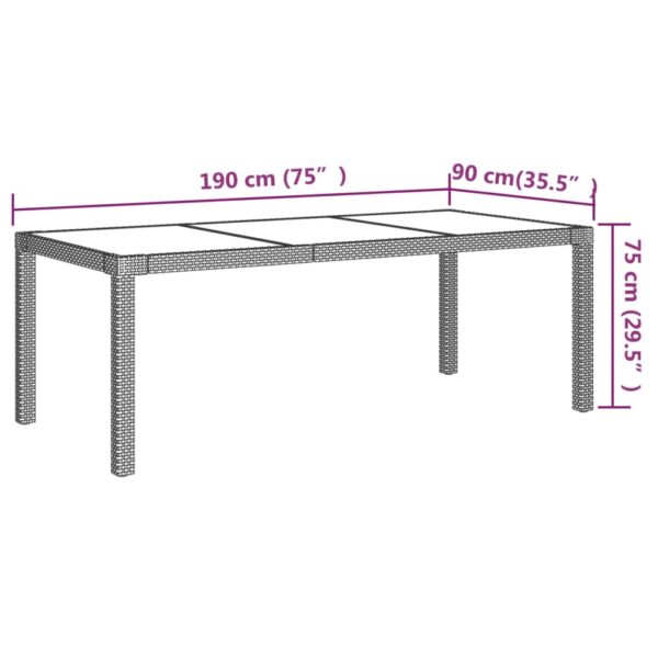 vidaXL 7 Piece Patio Dining Set with Cushions Poly Rattan Black - Image 11