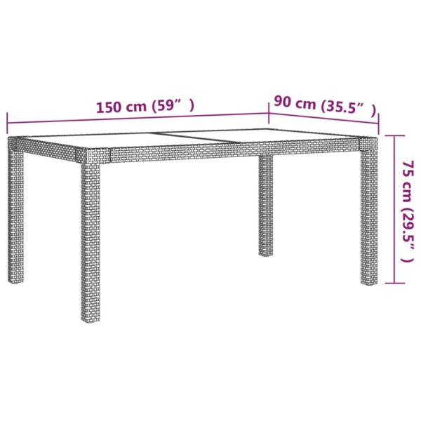 vidaXL 5 Piece Patio Dining Set with Cushions Poly Rattan Gray - Image 6