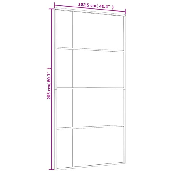 vidaXL Sliding Door ESG Glass and Aluminum 40.4"x80.7" Black - Image 6