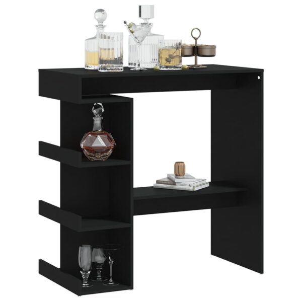 vidaXL Bar Table with Storage Rack Black 39.4"x19.7"x40" Engineered Wood - Image 4