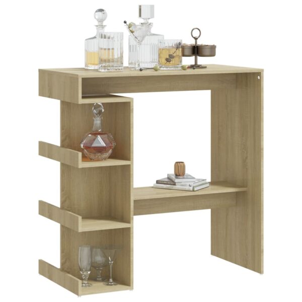 vidaXL Bar Table with Storage Rack Sonoma Oak 39.4"x19.7"x40" Engineered Wood - Image 4