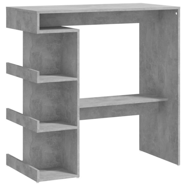 vidaXL Bar Table with Storage Rack Concrete Gray 39.4"x19.7"x40"Engineered Wood - Image 2