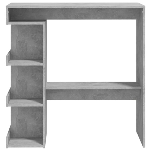 vidaXL Bar Table with Storage Rack Concrete Gray 39.4"x19.7"x40"Engineered Wood - Image 5