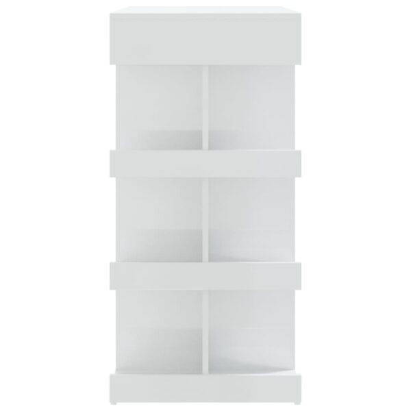 vidaXL Bar Table with Storage Rack High Gloss White 39.4"x19.7"x40" - Image 6