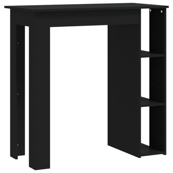 vidaXL Bar Table with Shelf Black 40.2"x19.7"x40.7" Engineered Wood - Image 2