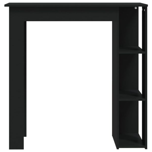 vidaXL Bar Table with Shelf Black 40.2"x19.7"x40.7" Engineered Wood - Image 3