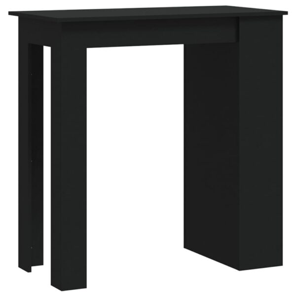 vidaXL Bar Table with Storage Rack Black 40.2"x19.7"x40.7" Engineered Wood - Image 2