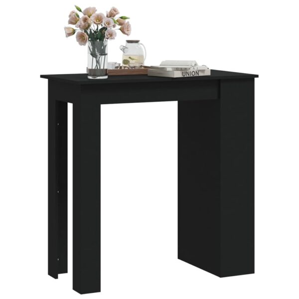 vidaXL Bar Table with Storage Rack Black 40.2"x19.7"x40.7" Engineered Wood - Image 3