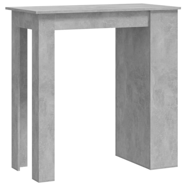 vidaXL Bar Table with Storage Rack Concrete Gray 40.2"x19.7"x40.7" - Image 2