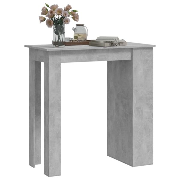 vidaXL Bar Table with Storage Rack Concrete Gray 40.2"x19.7"x40.7" - Image 4