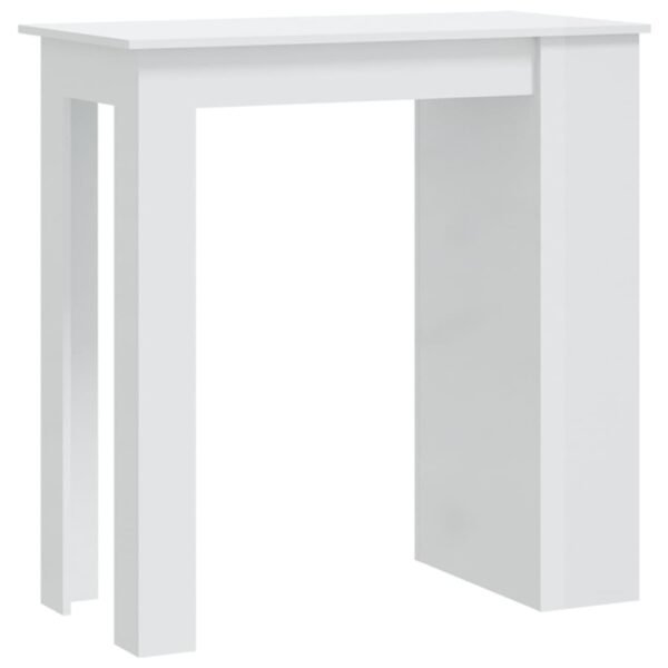 vidaXL Bar Table with Storage Rack High Gloss White 40.2"x19.7"x40.7" - Image 2