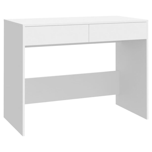 vidaXL Desk White 39.8"x19.7"x30.1" Engineered Wood - Image 2