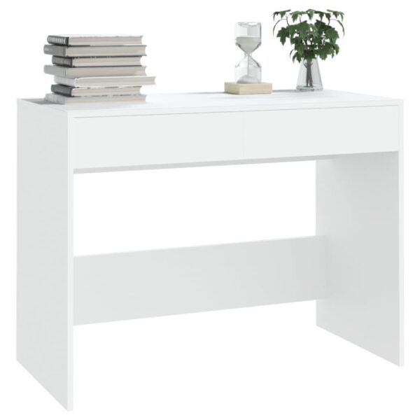 vidaXL Desk White 39.8"x19.7"x30.1" Engineered Wood - Image 4