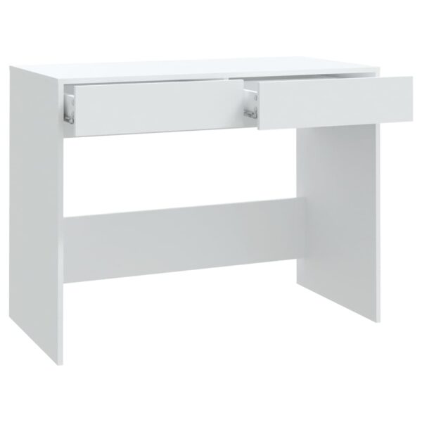 vidaXL Desk White 39.8"x19.7"x30.1" Engineered Wood - Image 7