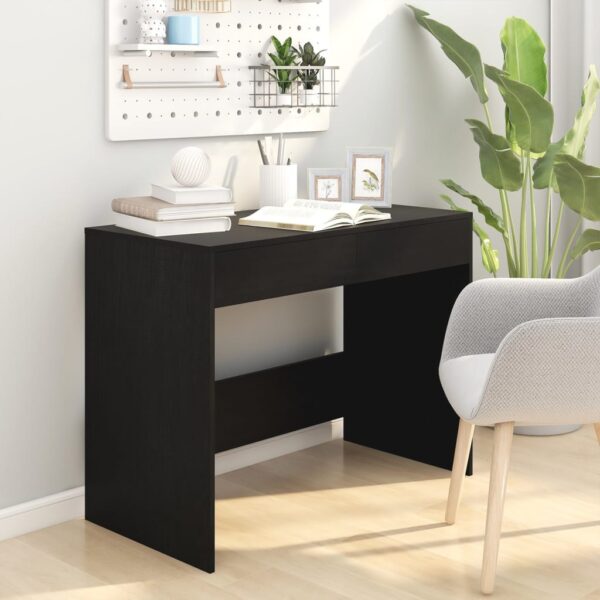 vidaXL Desk Black 39.8"x19.7"x30.1" Engineered Wood - Image 3