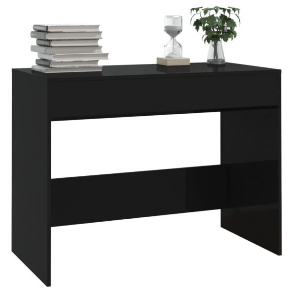 vidaXL Desk Black 39.8"x19.7"x30.1" Engineered Wood - Image 4