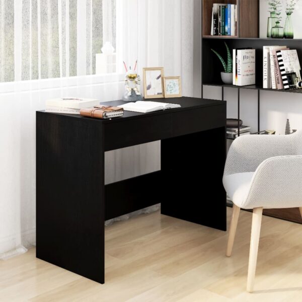 vidaXL Desk Black 39.8"x19.7"x30.1" Engineered Wood