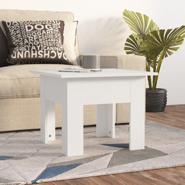 vidaXL Coffee Table White 21.7"x21.7"x16.5" Engineered Wood