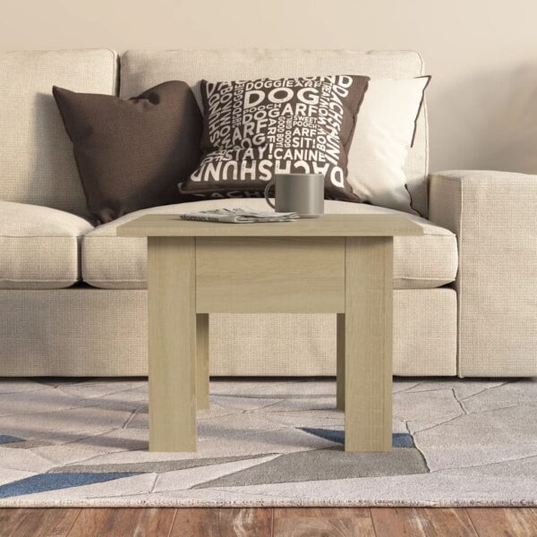 vidaXL Coffee Table Sonoma Oak 21.7"x21.7"x16.5" Engineered Wood - Image 3