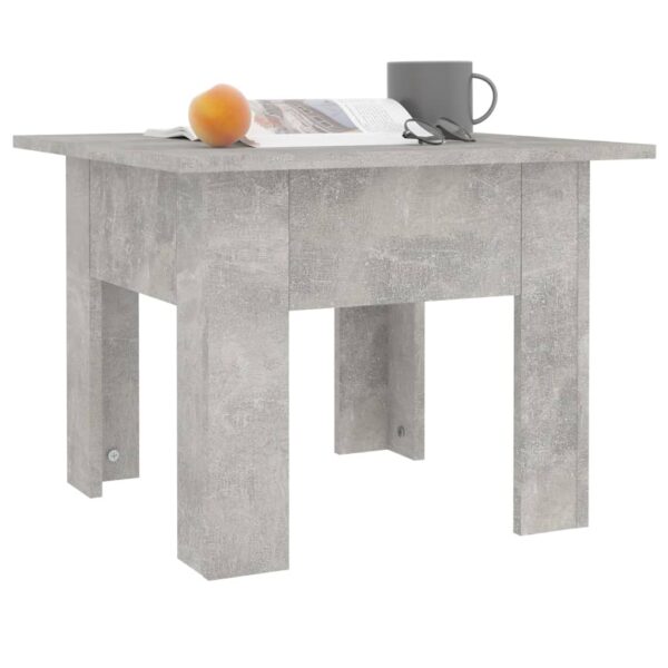 vidaXL Coffee Table Concrete Gray 21.7"x21.7"x16.5" Engineered Wood - Image 4