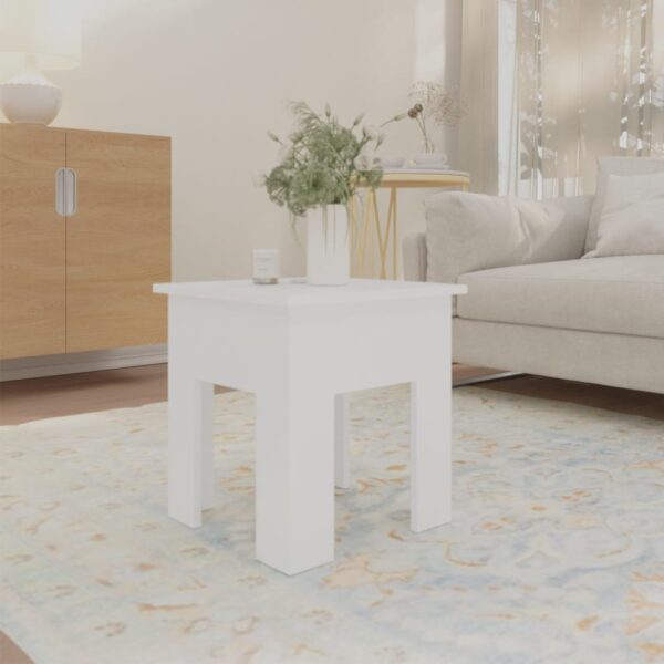 vidaXL Coffee Table White 15.7"x15.7"x16.5" Engineered Wood - Image 3