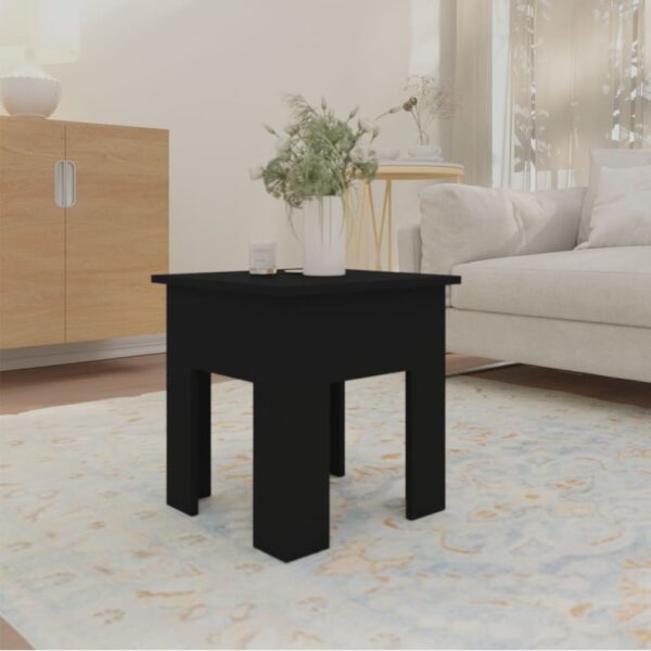 vidaXL Coffee Table Black 15.7"x15.7"x16.5" Engineered Wood - Image 3