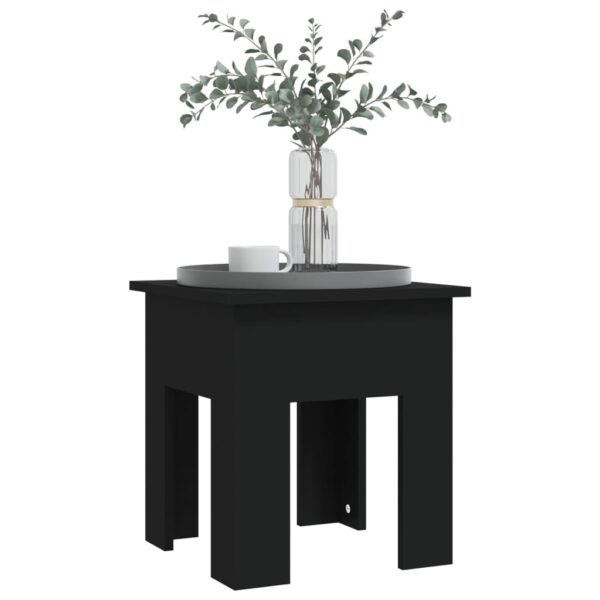 vidaXL Coffee Table Black 15.7"x15.7"x16.5" Engineered Wood - Image 4