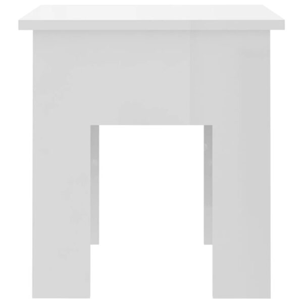 vidaXL Coffee Table High Gloss White 15.7"x15.7"x16.5" Engineered Wood - Image 6