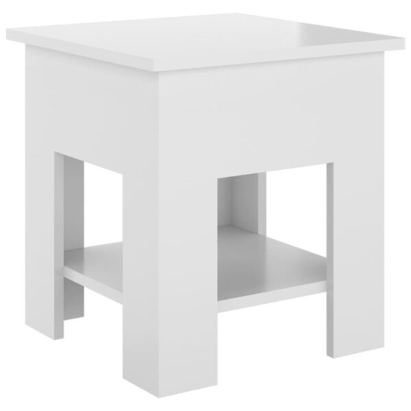 vidaXL Coffee Table High Gloss White 15.7"x15.7"x16.5" Engineered Wood - Image 2