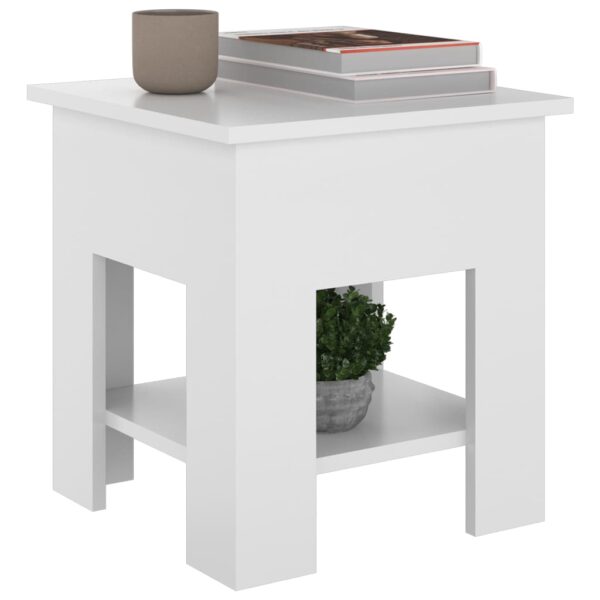 vidaXL Coffee Table High Gloss White 15.7"x15.7"x16.5" Engineered Wood - Image 4