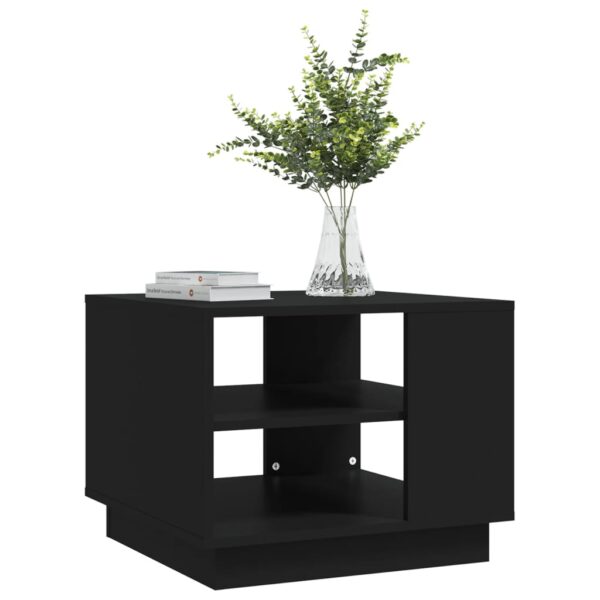 vidaXL Coffee Table Black 21.7"x21.7"x16.9" Engineered Wood - Image 4