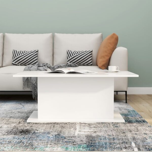 vidaXL Coffee Table White 40.2"x21.9"x15.7" Engineered Wood - Image 4