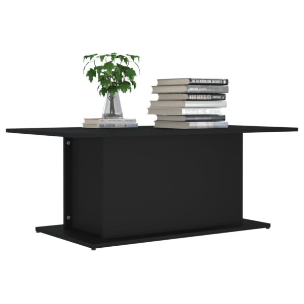 vidaXL Coffee Table Black 40.2"x21.9"x15.7" Engineered Wood - Image 3