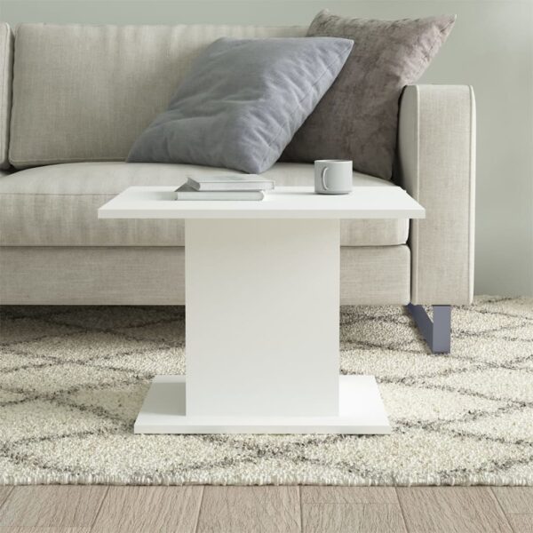 vidaXL Coffee Table White 21.9"x21.9"x15.7" Engineered Wood - Image 4