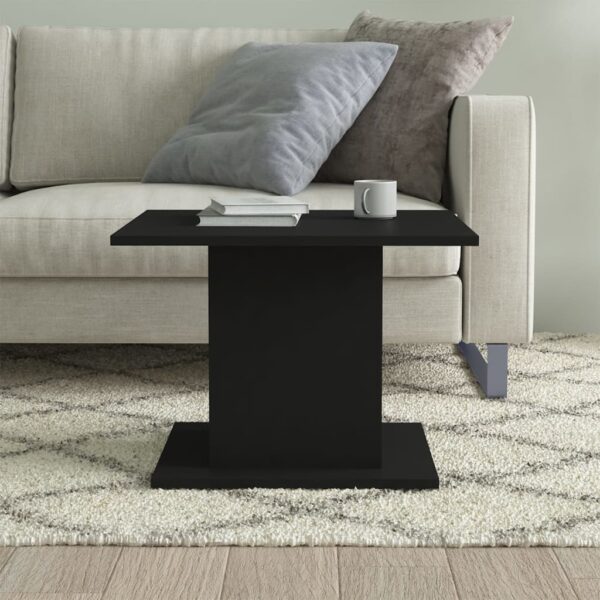 vidaXL Coffee Table Black 21.9"x21.9"x15.7" Engineered Wood - Image 4