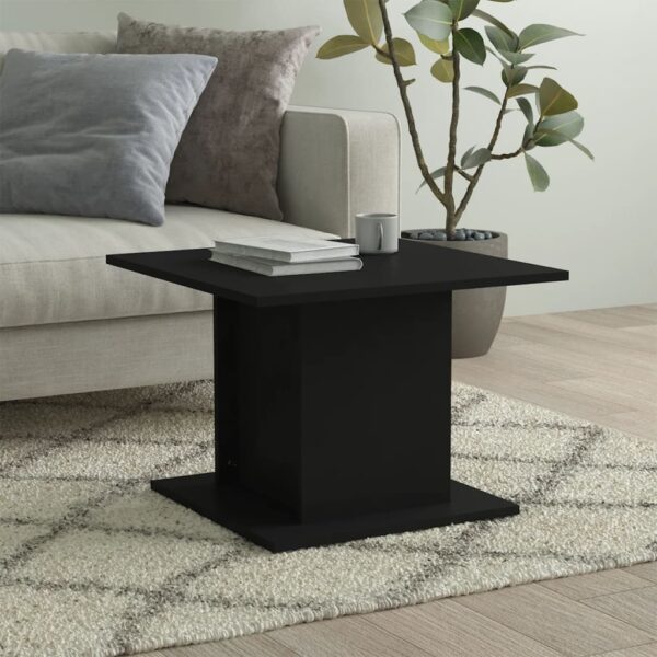 vidaXL Coffee Table Black 21.9"x21.9"x15.7" Engineered Wood