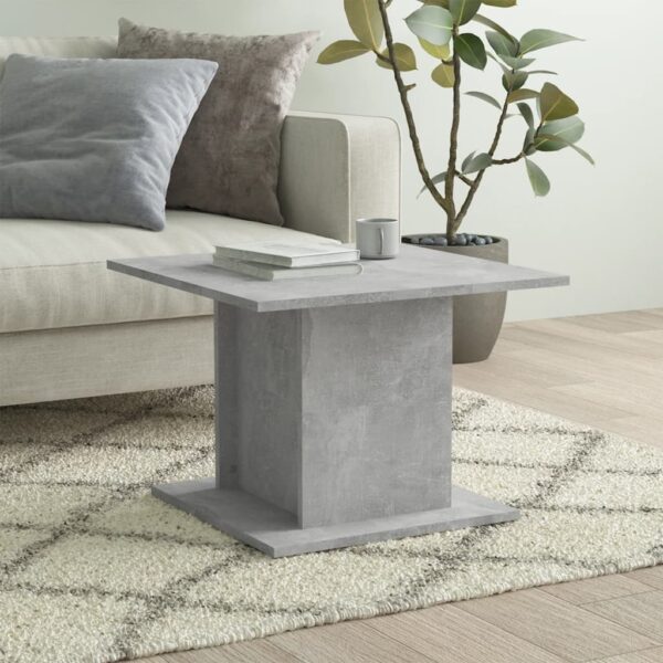 vidaXL Coffee Table Concrete Gray 21.9"x21.9"x15.7" Engineered Wood - Image 4