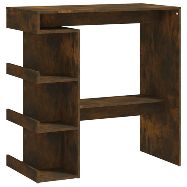 vidaXL Bar Table with Storage Rack Smoked Oak 39.4"x19.7"x40"Engineered Wood - Image 2