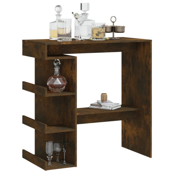 vidaXL Bar Table with Storage Rack Smoked Oak 39.4"x19.7"x40"Engineered Wood - Image 4