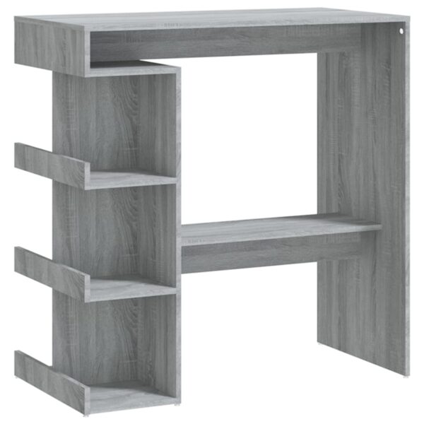 vidaXL Bar Table with Storage Rack Gray Sonoma 39.4"x19.7"x40" - Image 2