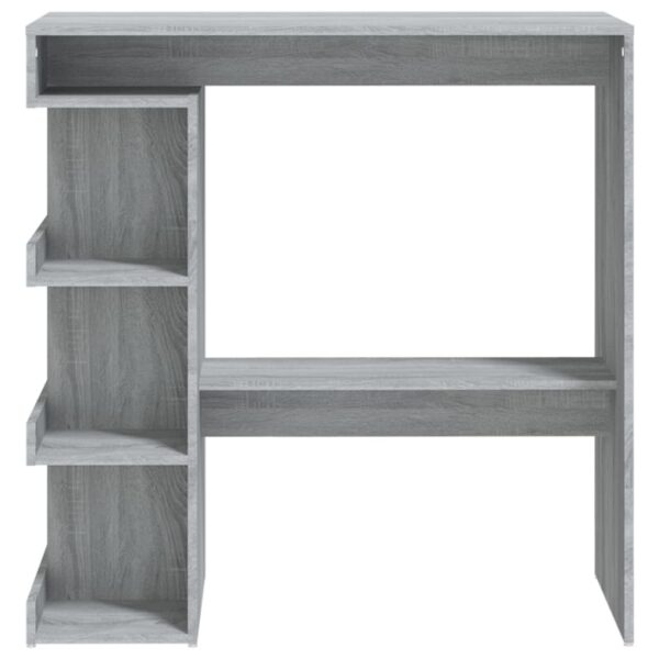 vidaXL Bar Table with Storage Rack Gray Sonoma 39.4"x19.7"x40" - Image 5