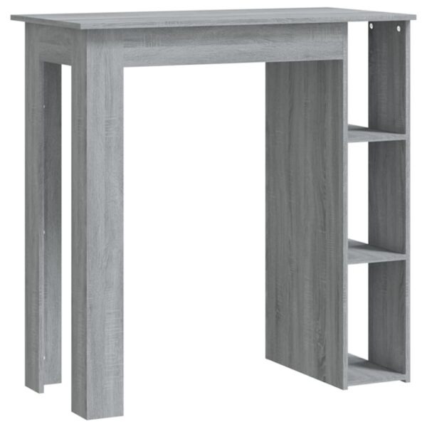 vidaXL Bar Table with Shelf Gray Sonoma 40.2"x19.7"x40.7" Engineered Wood - Image 2