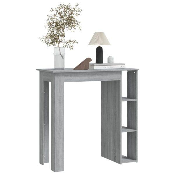 vidaXL Bar Table with Shelf Gray Sonoma 40.2"x19.7"x40.7" Engineered Wood - Image 5