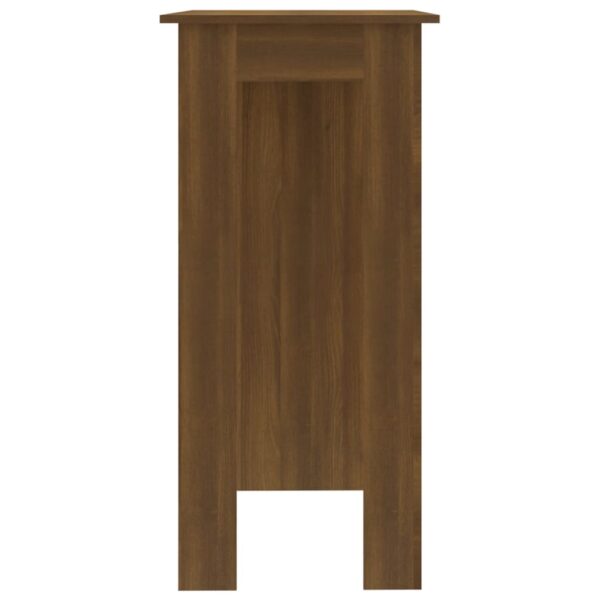 vidaXL Bar Table with Shelf Brown Oak 40.2"x19.7"x40.7" Engineered Wood - Image 4