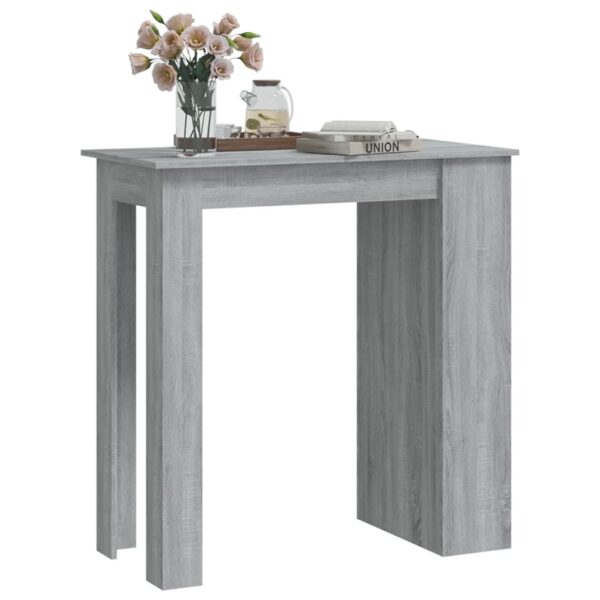 vidaXL Bar Table with Storage Rack Gray Sonoma 40.2"x19.7"x40.7" Engineered Wood - Image 4