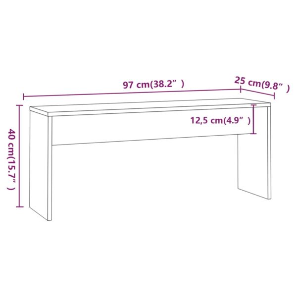 vidaXL 3 Piece Dining Set Smoked Oak Engineered Wood - Image 11